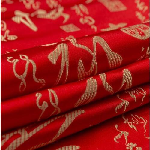 500cm*75cm Gods simulation silk brocade fabrics Furniture cushion packing cloth women wedding party dress garment diy fabric