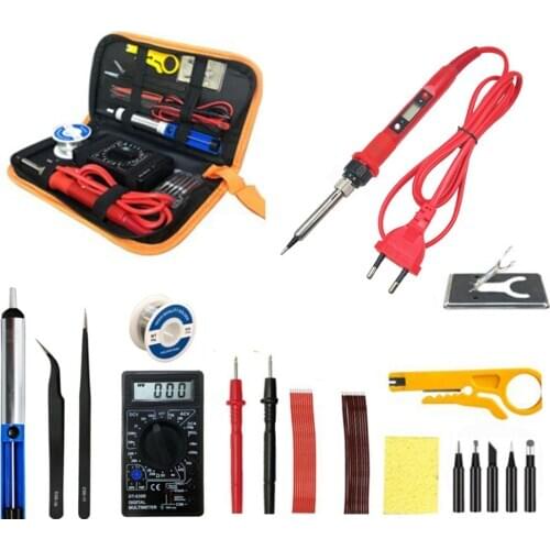 80W temperature adjustable digital Electric soldering iron welding Full set soldering tips tools accessories