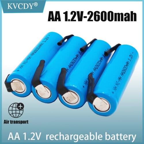 Cell Pack 1.2V AA Battery 2600mAh, 2A Ni-MH, Blue Pin Housing for Philips Electric Shaver, Brus