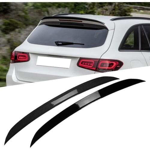 For Mercedes Benz 2016-2020 GLC-Class X253 Car Rear Roof Spoiler Window Wing Splitter Trim Decor ABS Carbon Fiber / Glossy Black