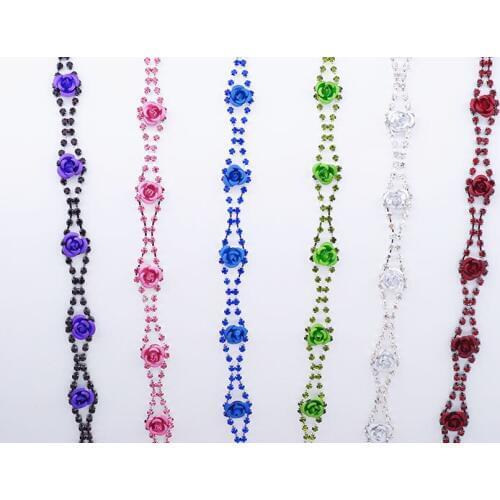 Free Shipping 10 yards Crystal Rhinestone Trim, Rhinestone Applique, Wedding Applique,Rhinestone Chain KACU007