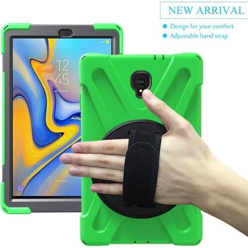 Coque For Samsung Galaxy Tab A A2 10.5'' 2018 SM-T590 T595 Case Armor Hand Strap 360 Rotation Stand Cover for Samsung T590 Case