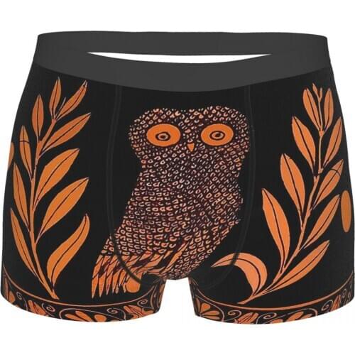 Attic Figure Kalpis Owl Athena Olive Greek Mythology Ancient Folklore Underpants Cotton Panties Man Underwear Ventilate