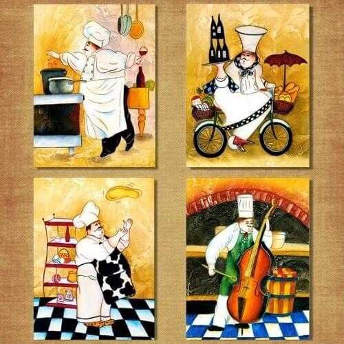 Cartoon Restaurant Painting Bakery Cook 5d Diamond Embroidery full drill mosaic diy diamond painting cross stitch wall decor