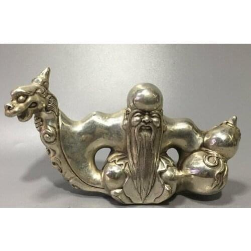 Chinese Tibetan Silver Hand Made Carved Shouxing Teapot W Xuande Mark