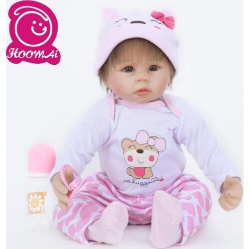 18" Fantasy Bebe Reborn Newborn Baby Dolls Soft Silicone Stuffed Collectible Baby Toy Doll For Toddler Christmas Present 45CM