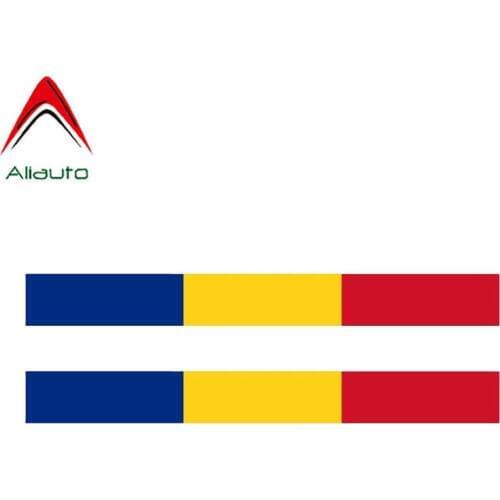 Aliauto 2 X Fashion Car Sticker Romania Flag BIke PVC Decal Cover Scratches for Hyundai Solaris Skoda Octavia Smart ,17cm*2cm