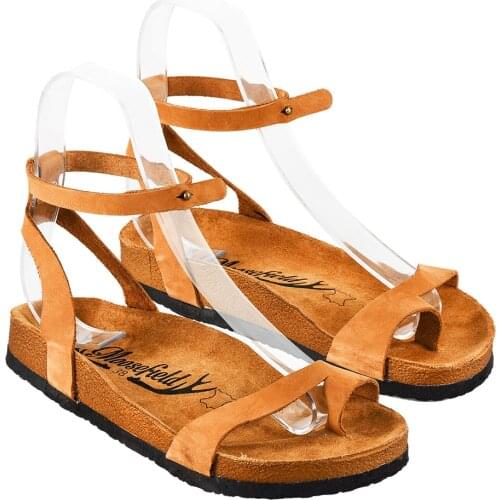 Moosefield Leather Brown red and navy blue color Women Sandals MD-43MMF Summer and spring season new model Sandals