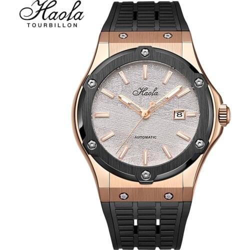 HAOFA Business Mens Watches Automatic Mechanical Waterproof Sapphire Automatic Watch For Men Day And Date Fashion reloj hombre