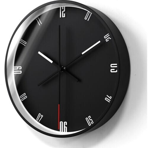 Modern Design Wall Clock Black Silent Digital Nordic Minimalist Wall Clock Mute Creative Living Room Wandklok Home Decor AD50WC