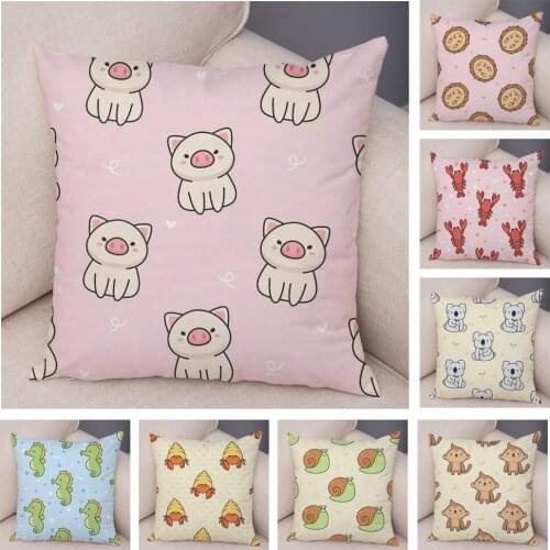 Nordic Style Dog Monkey Cushion Cover Decor Cartoon Patchwork Animal Pillow Case Soft Plush Pillowcase for Children Room Sofa