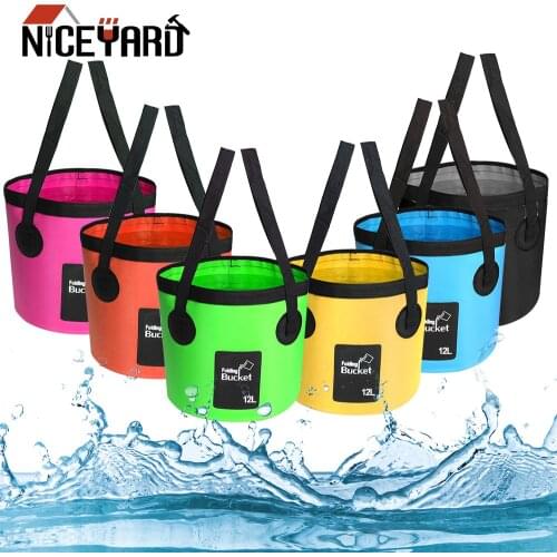 NICEYARD 12L Bowl Sink Washing Bag Car Wash Bucket Portable Outdoor Travel Foldable Water Bucket Multifunction Folding Bucket