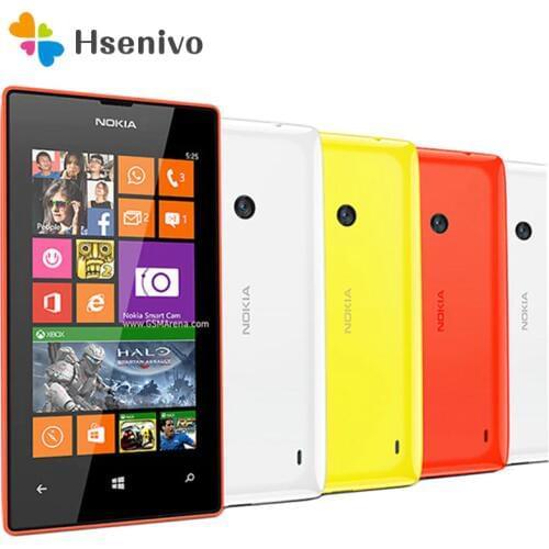 Hot Original Nokia Lumia 525 Unlocked Nokia 525 Windows mobile phone dual core 4'' IPS 8GB 5.0MP one year warranty Refurbished