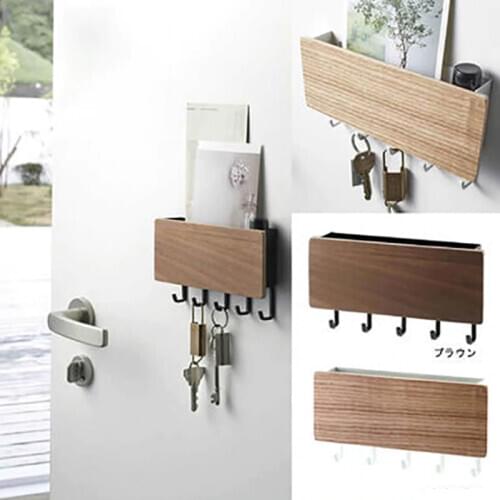 Nordic Wall-mounted Storage Rack Behind Door Keys Books Organizer Wall Shelf Wall Storage Boxes Home Accessories Organizer Hooks