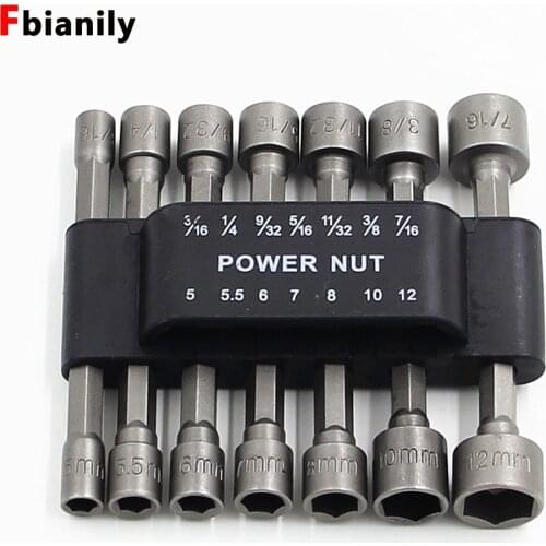 14Pcs 5-12mm Hexagon Nut Driver Drill Bit Socket Screwdriver powerful socket wrench Adapter for Electric Screwdriver Handle Tool