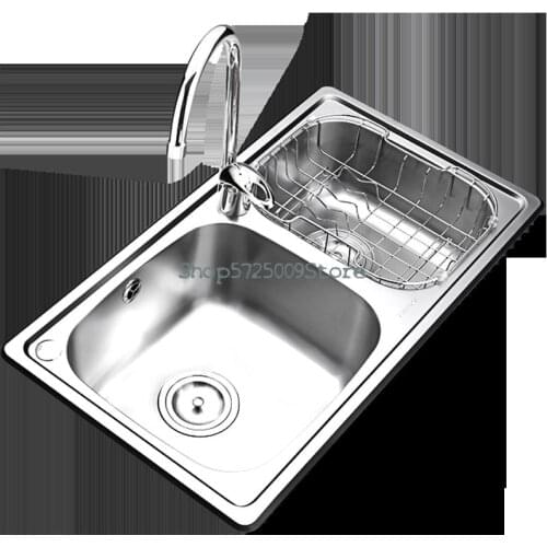 Sink Package 304 Stainless Steel Vegetable Sink Double-slot Thickened Drawing Kitchen Sink Basin
