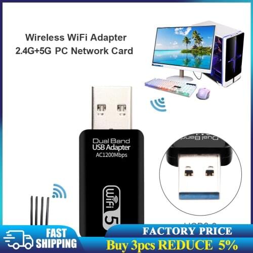 1200Mbps USB Wifi Network Card Adapter 2.4G/5G Dual-Band Wireless Receiver Dongle AC wifi Adapter for Windows 7/8/10 Mac OS