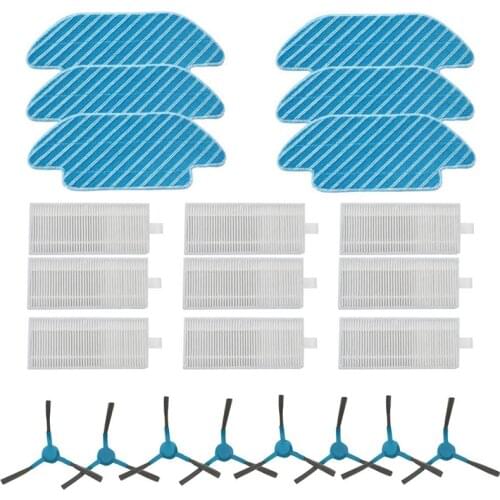 Replacement Filter Side Brush Mop Cloth for Cecotec Conga 4090 Vacuum Cleaner Robot Sweeper for Conga 4090 Refills