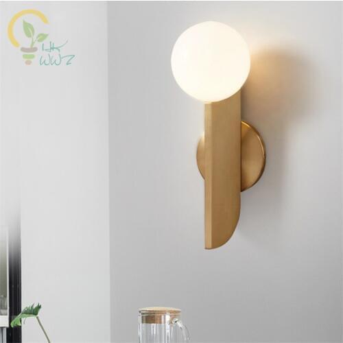 Modern LED Wall Lamp High Quality Gold Plated Lamp Body with Glass For Living Room Bedroom Wall Light AC90-260V Lighting Fixture