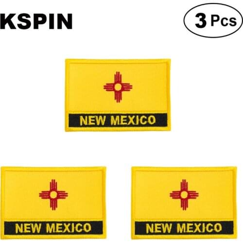 U.S.A New Mexico Rectangular Shape Flag patches embroidered flag patches national flag patches for clothing DIY Decoration