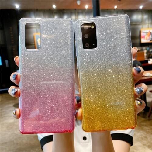 Stylish Gradient Glitter Phone Case For Samsung S8 9 10 Plus Note 9 10Pro 20 U S20 Plus Soft And Drop-Resistant Back Cover Girl