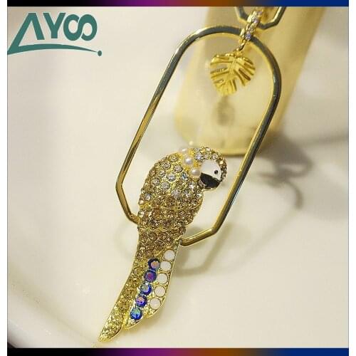 SWA Fashion Jewelry 1:1 Original,Charming TROPICAL Cuty Smart Parrot Adjustable Necklace Gift For Female With Logo For Women