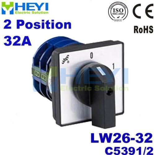 Universal Switch 32A 2Postions LW26-32 Changeover Control Rotary Cam Combination Switch