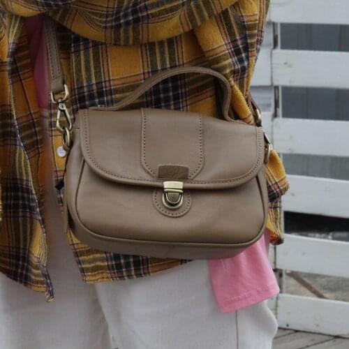 Vintage Crossbody Bags For Women 2021 Small Handbag Genuine Leather Hand Bag Girls Daily Shoulder Bag Elegant Purse and Handbags
