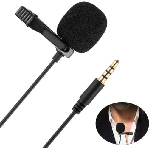 Omnidirectional Capacitance Metal Microphone 3.5mm Jack Lavalier Microphone Mini Audio Mic for Computers Laptop Mobile Phone