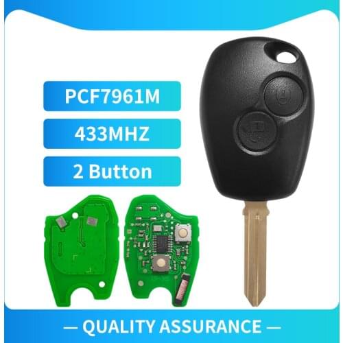 New(1Pcs) 2 Buttons Remote Auto Key 433mhz With PCF7961M HITAG AES Chip for Renault HU136TE NO LOGO