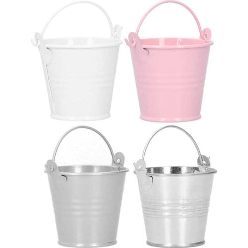 10PCS Flower Pot Mini Creative Iron Succulent Plant Pot Small Metal Bucket For Indoor Outdoor Or Backyard Landscape Decoration