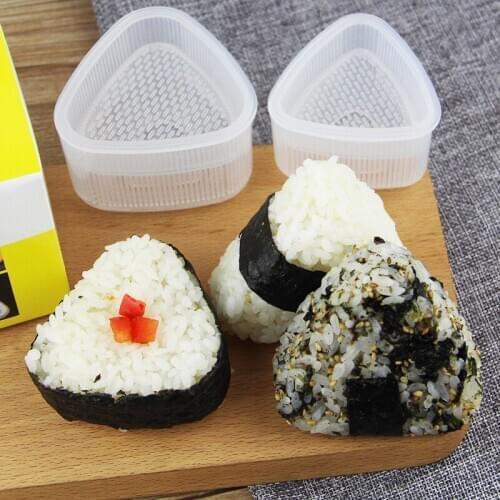 2pcs Sushi Mold Onigiri Rice Ball Bento Press Maker Mold Triangle Sushi Make Mold DIY Tools Utility Kitchen JS22