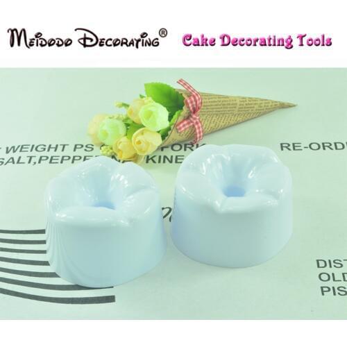 2 Pcs Plastic Cake Decorations Flower Forming Cups Fondant Cake Decorating Tools Flower Former