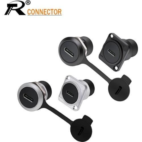 4Pcs/Lot Round Type-c Chassis Connector, USB-C Converter Aapter Type-C Panel Mount DIY Jack for Automation Installation