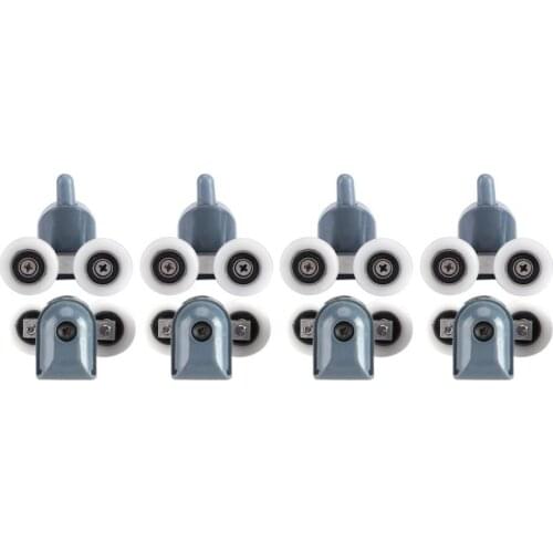 8Pcs/Set Stainless Steel Shower Door Rollers Runners Wheels Pulleys 25mm x 5mm Top/Bottom Screw Cover Supplied