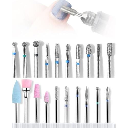 10 Pcs Diamond Milling Cutters For Manicure Carbide Nail Drill Bits Kits Nail Art Files Pedicure Equipment Machine Accessories