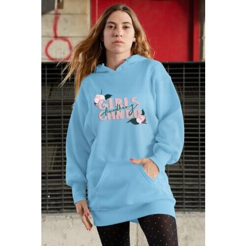 Angemiel Wear Girls Anything Can Do Blue Dress Sweatshirt Tunik