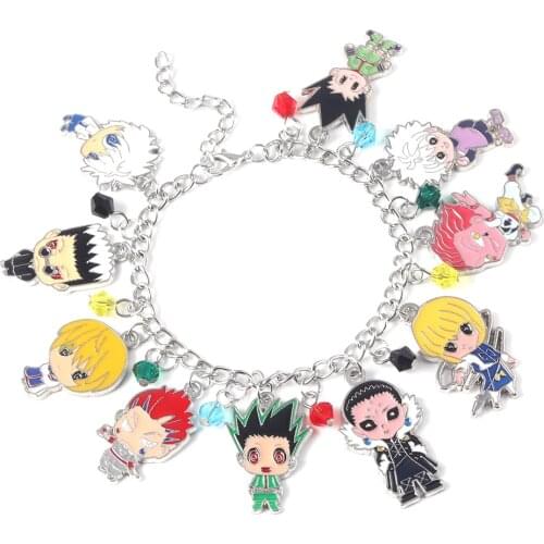 Anime Hunter × Hunter Charm Bracelet Gon Freecss Killua Zoldyck Kurapika Hisoka Chrollo Leorio Figure Bangle Bracelets Jewelry