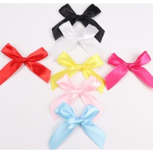 100 Pieces Mix Colors ribbon bows appliques Garment Accessories Satin ribbon Bow Flower DIY Scrapbook Card Craft Decoration