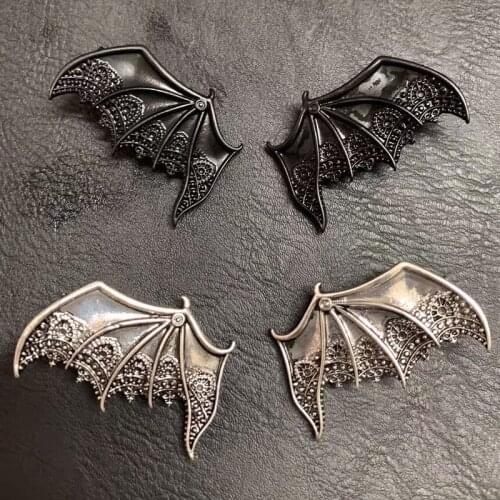 Black Bat Wings Hair Clip Girls Ancient Gothic Vintage Alloy Vampire Bat Wings Hairpin Women Halloween Hair Jewelry Accessories