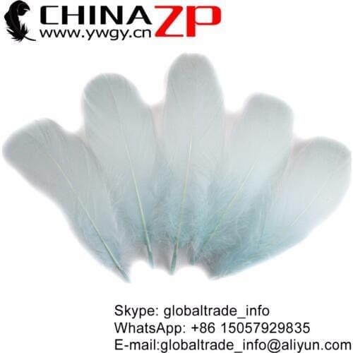 CHINAZP Factory 200 pcs/lot Premium Handpicked Quality Colored Mint Green Soft Goose Nageoires Plumage Feathers for Sale