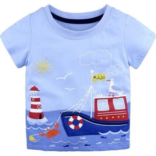 Children Summer Clothing Baby Boy T Shirt Cotton Dinosaur Short Sleeve T-shirt Kid Boy Casual Sport T-shirt For Boys