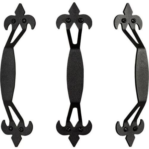 Door Handles 11 Inch Black Matte Carbon Steel Gate Cabinet Pulls Handle
