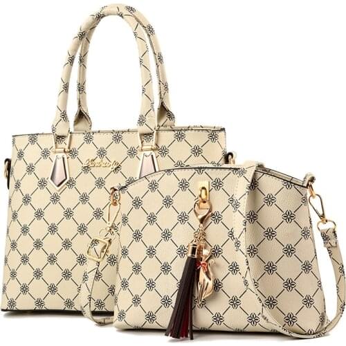 Elegant Women Bags Set 2 Pcs Leather Handbag Women Tote Bag Ladies Shoulder Bag for Women Messenger Bag Sac A Main High Quality