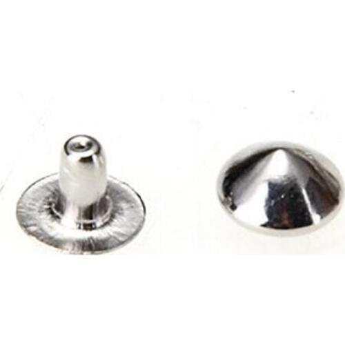 New 100 Iron Silver Conical Rivet Screw Studs 6mm for Jewelry