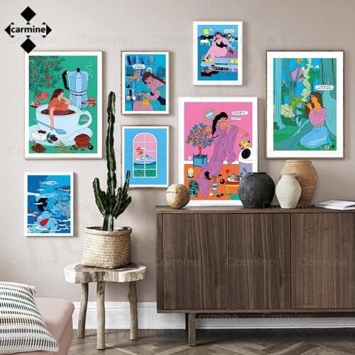 Underwater Lovers Canvas Painting Cartoon Anime Posters and Prints Goodbye Trash Quote Wall Art Picture Beauty Modern Home Decor