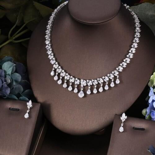AccKing African Wedding Bridal Zirconia Jewelry Sets For Women jewelry sets & more Dubai Nigeria CZ Crystal Necklace Sets