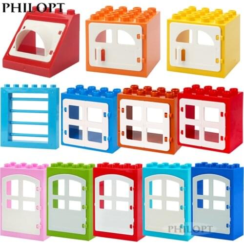 Big Size Building Blocks Window Doors And Household Bulk Parts Model Accessories Toys Compatible With Dupled Toys For Kids