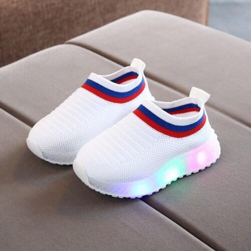 Children Shoes Kids Baby Girls Boys Mesh Led Luminous Sport Sneakers Autumn Casual Kids Toddler Shoes Breathable Led Light Shoes
