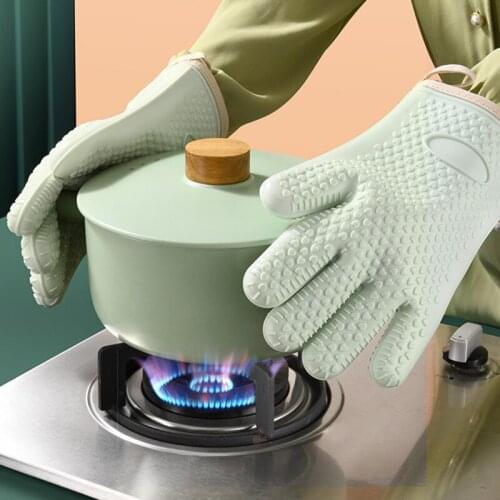 Kitchen Silicone Gloves Thermal Insulation Oven Mitts Baking Accessories Non-slip Oven Anti-scald Silicone Gloves Kitchen Tools